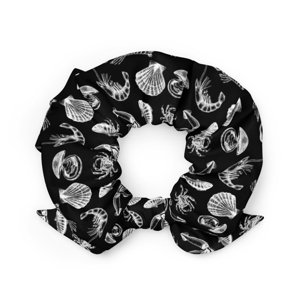 Seafood Medley Black Scrunchie