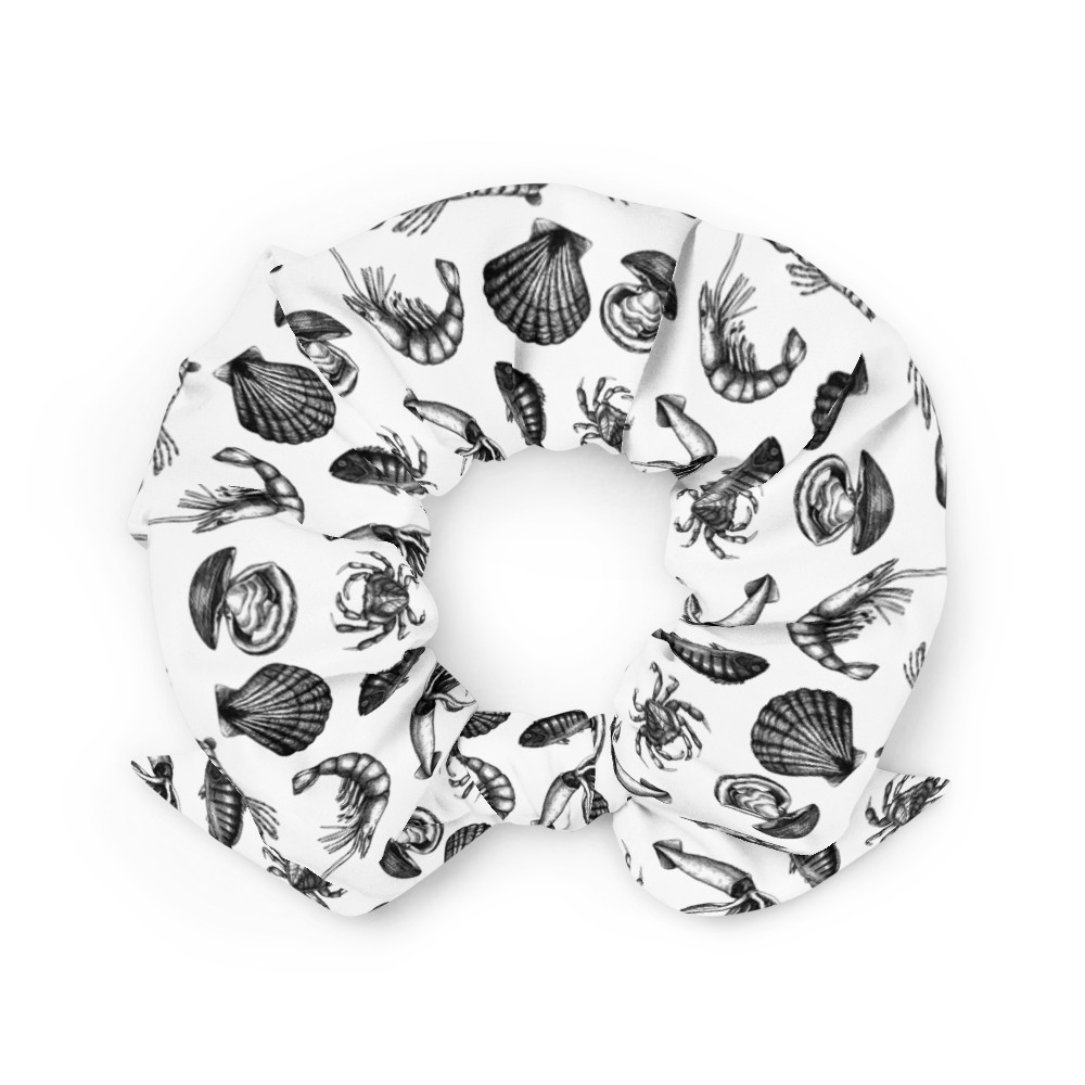Seafood Medley White Scrunchie