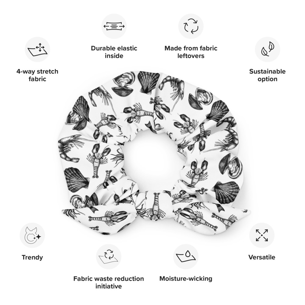 Seafood Medley White Scrunchie