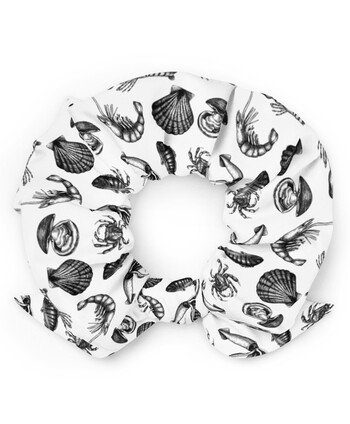 Seafood Medley White Scrunchie